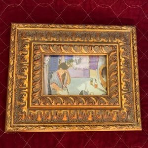 Small Heavy Wooden Frame Painted Rich Gold